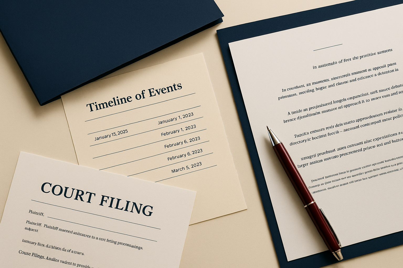 Probate attorney reviewing court filings and timelines with a personal representative