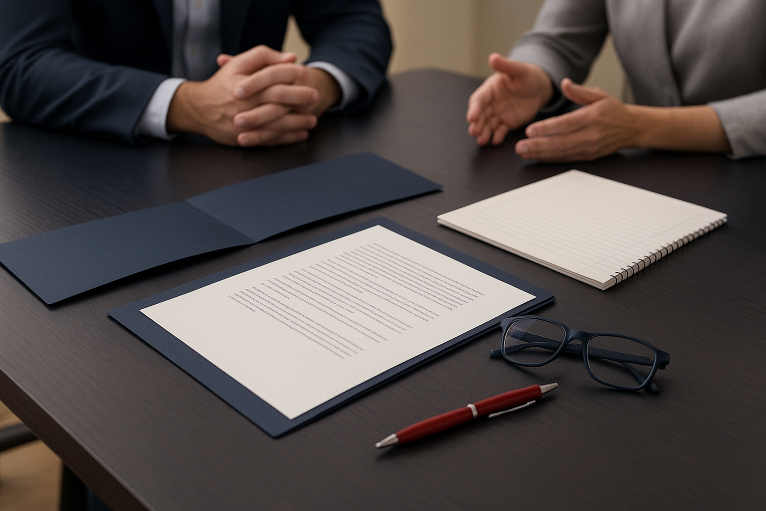 Attorney listening compassionately during an elder care planning meeting with family