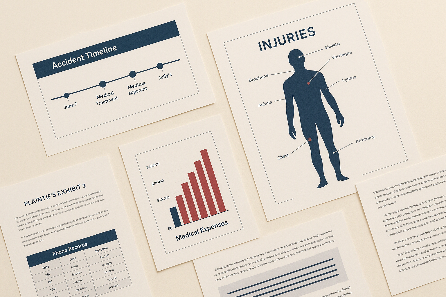 Attorneys and experts preparing exhibits and timelines