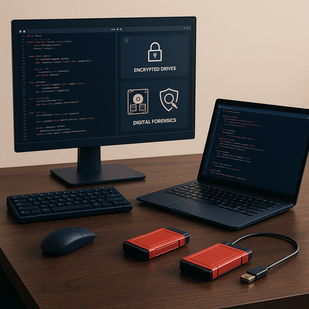 Cybersecurity and IP forensic specialist working in a secure lab