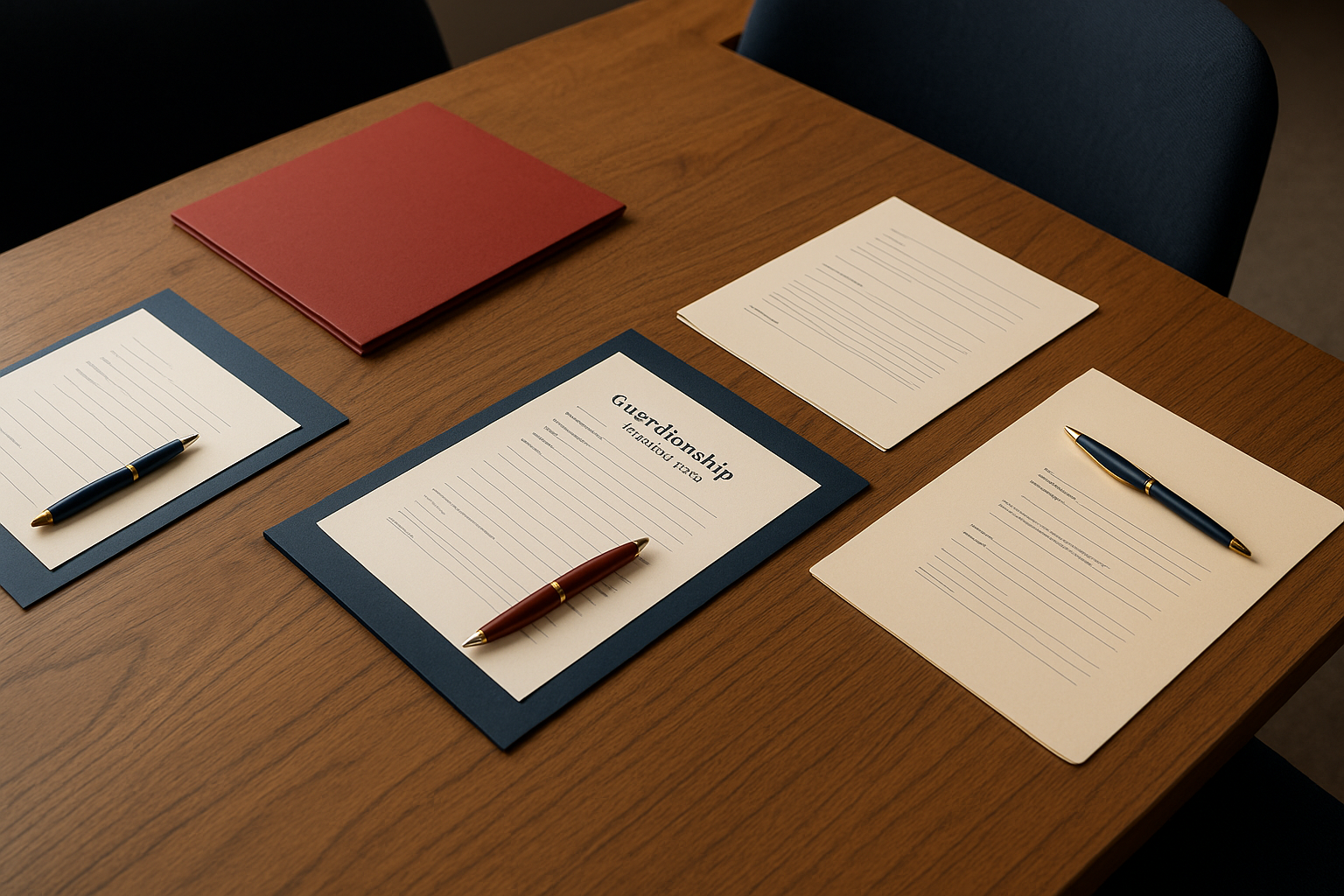 Attorney guiding a family through adult guardianship options with documents on the table