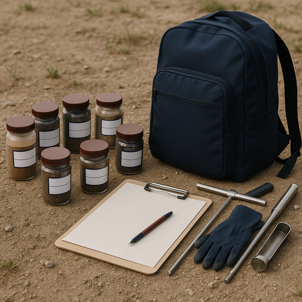 Environmental scientist collecting field samples