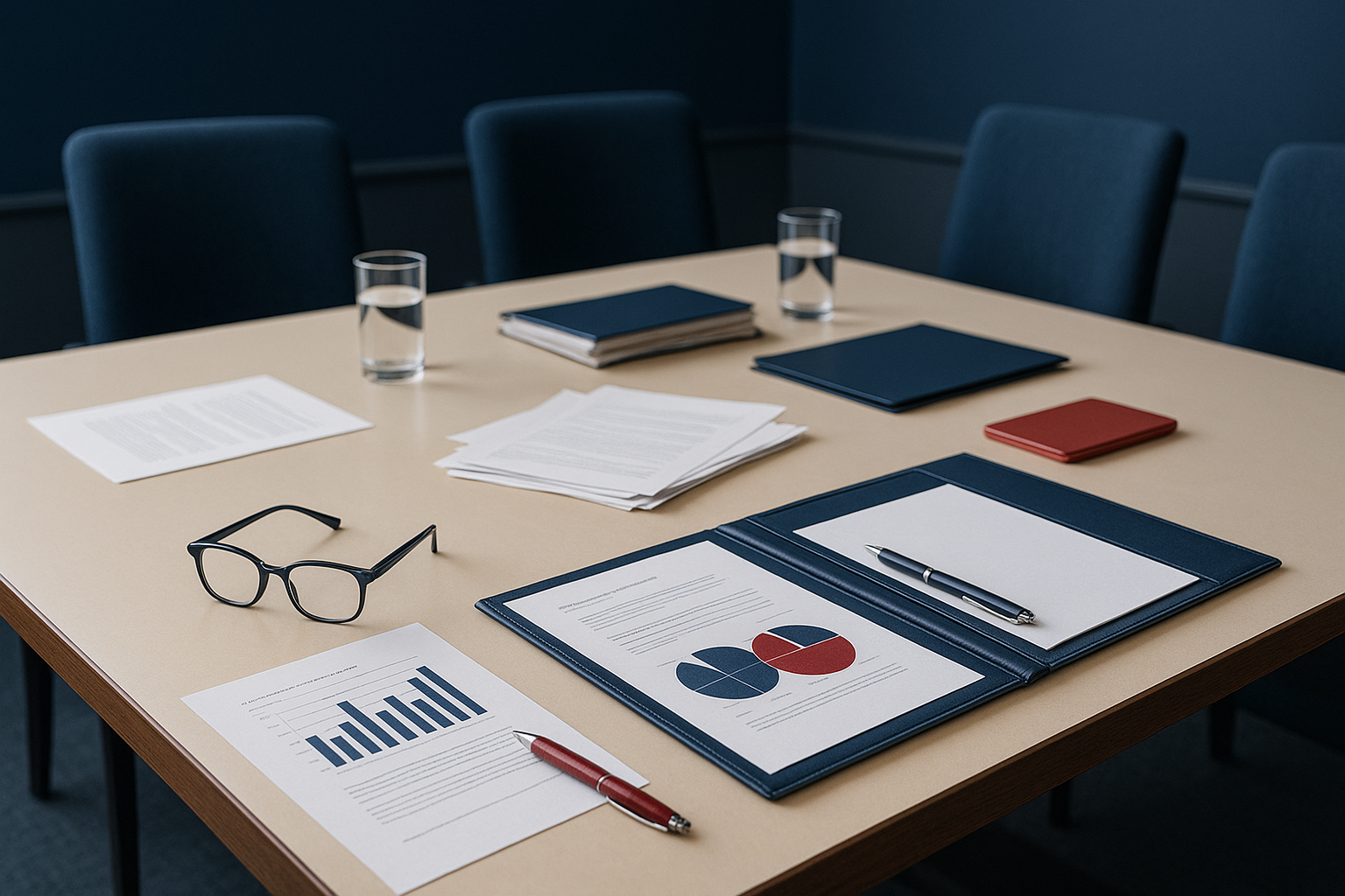 Neutral mediator guiding two business teams through a structured negotiation