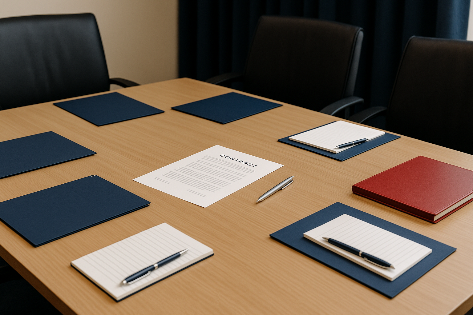 Mediator leading a structured negotiation between two business teams