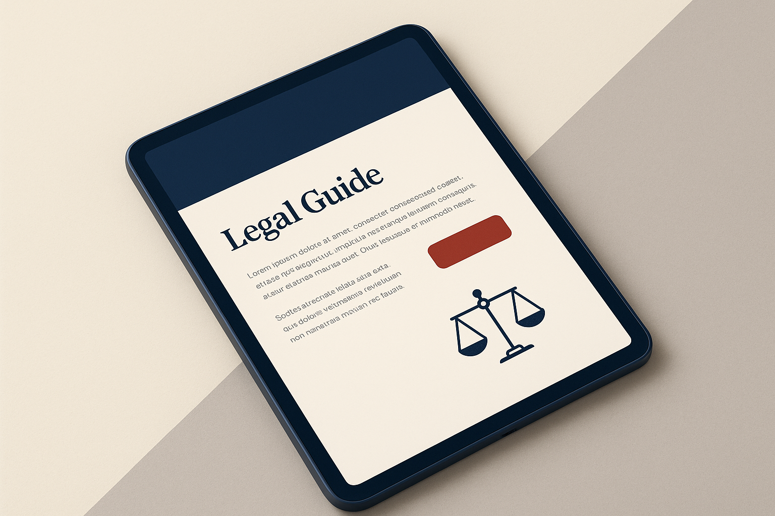 Client reading a Tactical Lawyers legal guide on a tablet