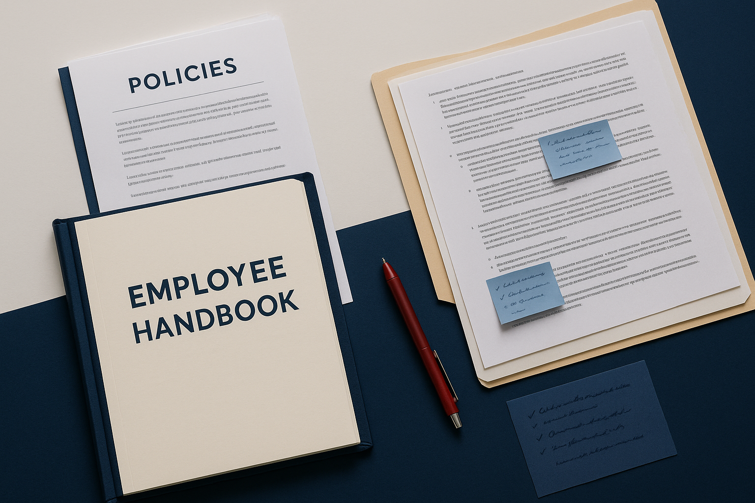 Workplace policy review and compliance planning with an HR leader and counsel