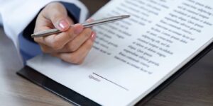 Hand with pen signing a Colorado power of attorney document