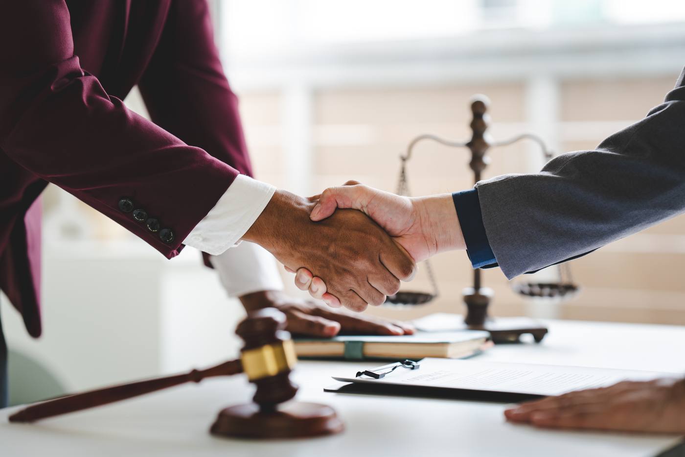 Attorney meeting with client to outline next steps and timeline